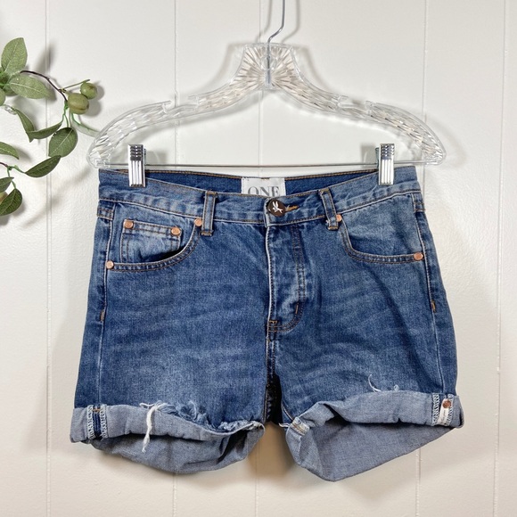 One Teaspoon Chargers Denim Shorts - Picture 3 of 7